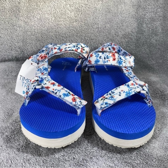 Time And Tru Sandal’s Women’s Size 9 NWT Blue Velcro Closure - Picture 4 of 10
